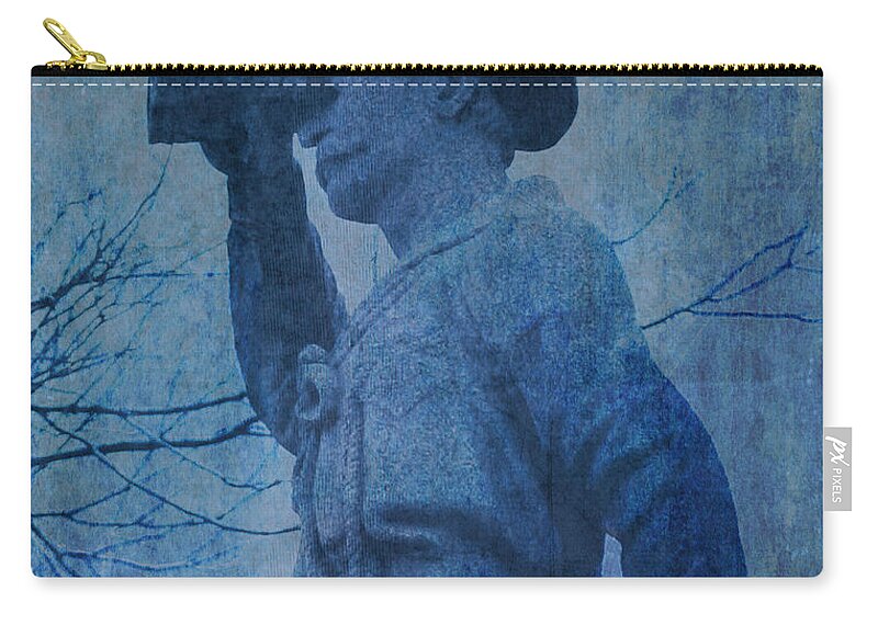 Seaman Zip Pouch featuring the mixed media The Seaman in Blue by Lesa Fine