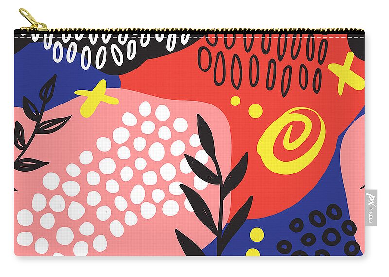 Art Zip Pouch featuring the digital art The Seamless Colorful Pattern With by Ekaterina Bedoeva