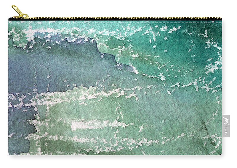 Abstract Painting Zip Pouch featuring the painting The Shallow End by Linda Woods