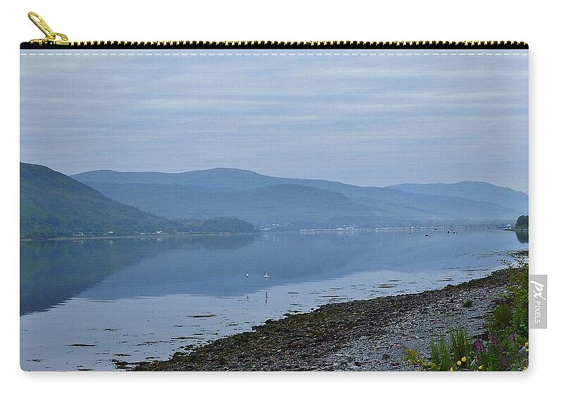 Loch Linnhe Zip Pouch featuring the photograph The Shores of Loch Linnhe by Joan-Violet Stretch