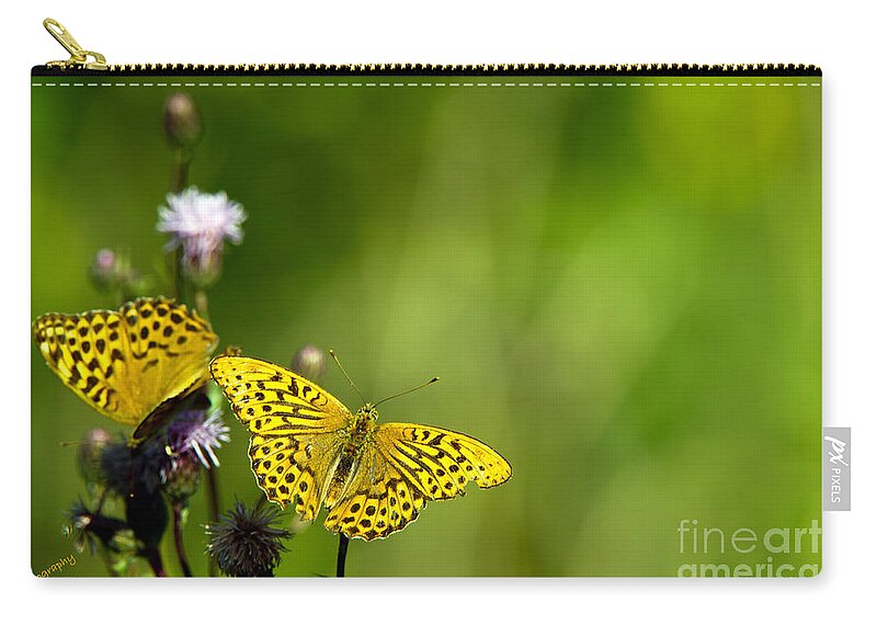 Silver-washed Fritillary Zip Pouch featuring the photograph The Silver-washed Fritillary by Torbjorn Swenelius