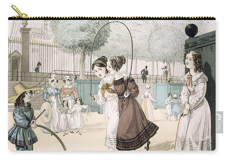 Fashion Zip Pouch featuring the drawing The Skipping Game, Plate 115 From Le by French School