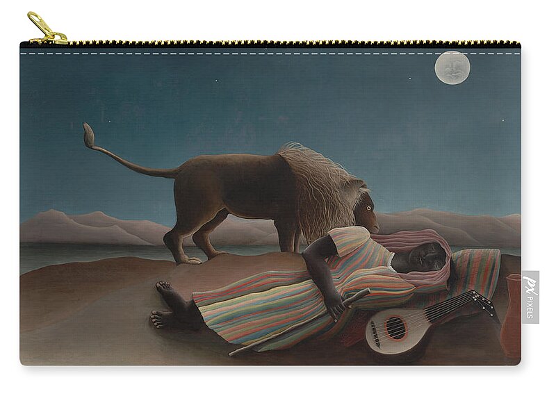 Henri Rousseau Carry-all Pouch featuring the painting The Sleeping Gypsy by Henri Rousseau