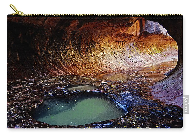Tranquility Zip Pouch featuring the photograph The Subway Hike In Zion National Park by David Epperson