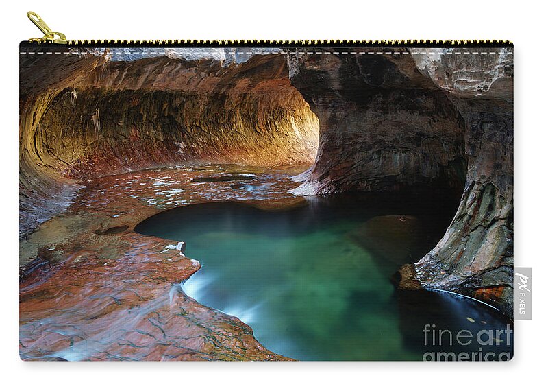Water Zip Pouch featuring the photograph The Subway Sacred Light by Bob Christopher