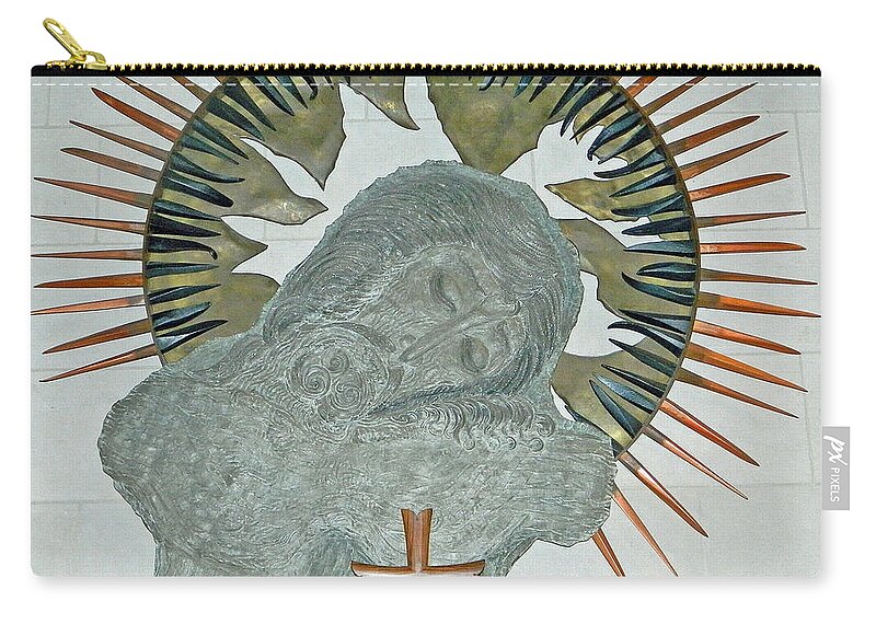 The Suffering Christ Zip Pouch featuring the photograph The Suffering Christ by Emmy Vickers