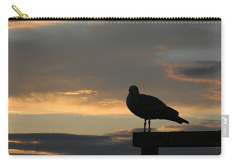 Sunset Zip Pouch featuring the photograph The Sunset Perch by Jean Goodwin Brooks