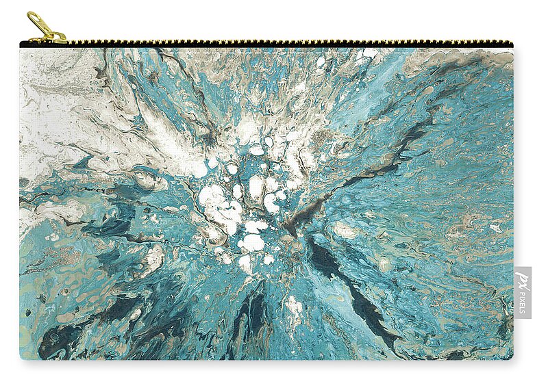 The Zip Pouch featuring the painting The Teal Sea by M. Mercado
