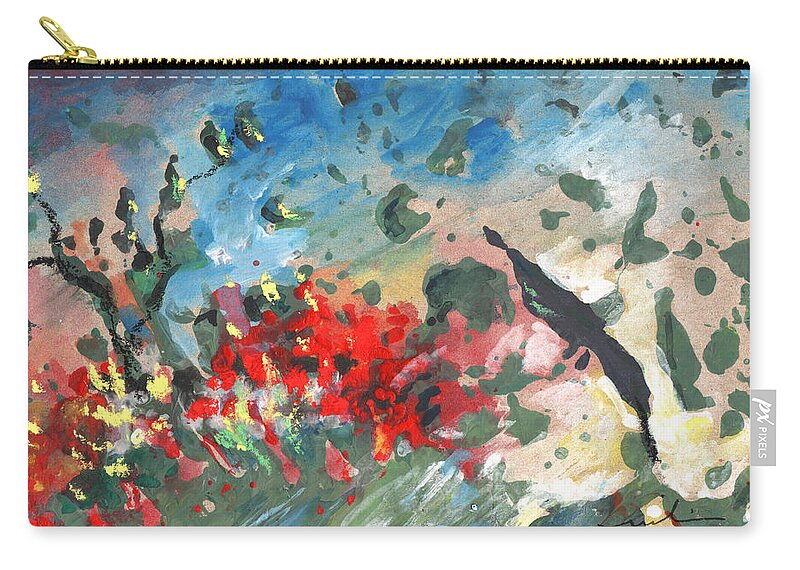 Tempest Zip Pouch featuring the painting The Tempest by Miki De Goodaboom