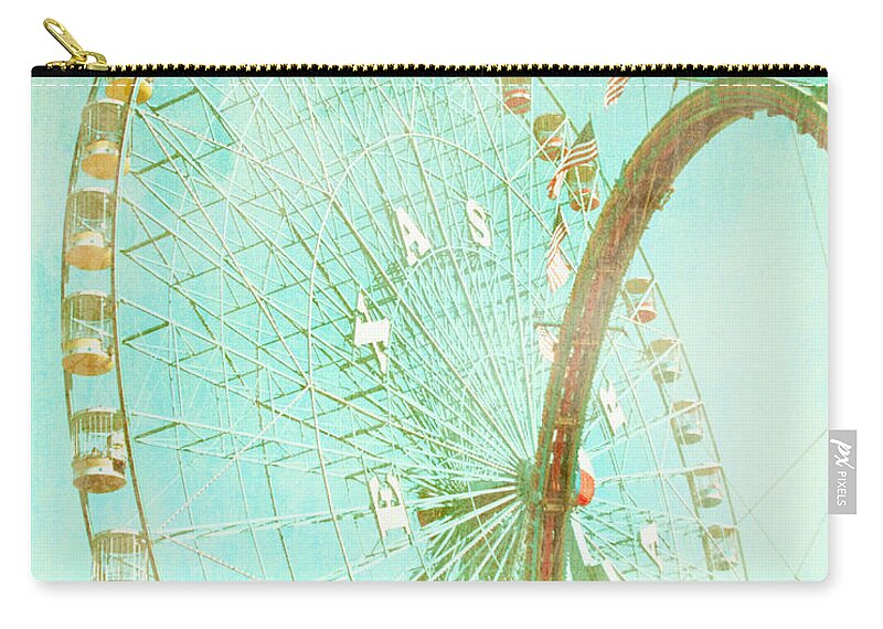 State Fair Zip Pouch featuring the photograph The Texas Star Ferris Wheel by David and Carol Kelly