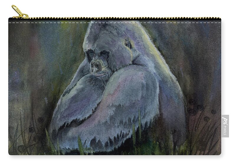 Portrait Carry-all Pouch featuring the painting The Thinker by Norman Klein