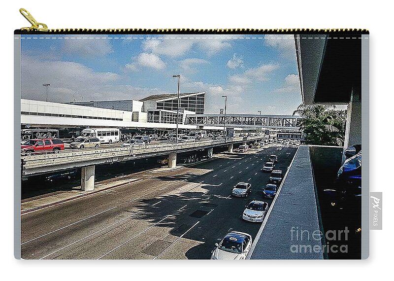 Urban Zip Pouch featuring the photograph The Tilted Exhaustion by Fei A