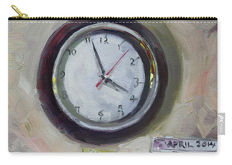 Time Carry-all Pouch featuring the painting The Times by Ylli Haruni