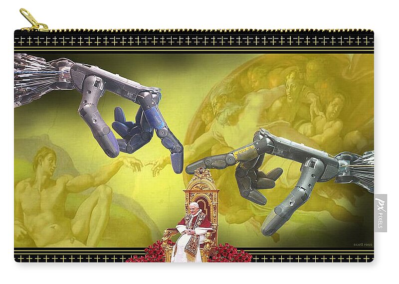 Religion Zip Pouch featuring the digital art The Touch by Scott Ross