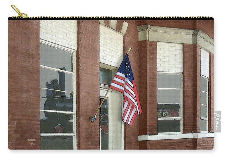 Train Depot Zip Pouch featuring the photograph The Train Depot by Lee Owenby
