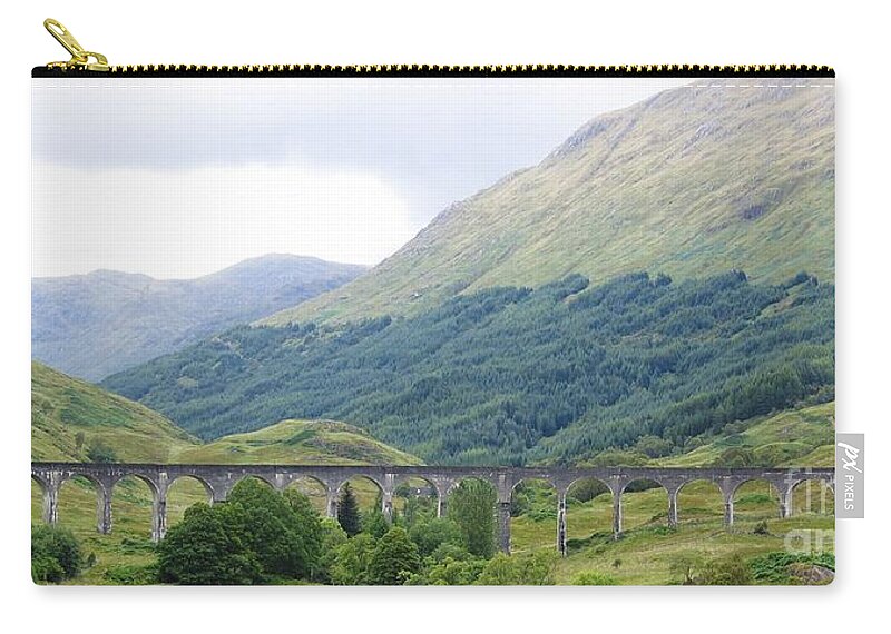 Scottish Highlands Zip Pouch featuring the photograph The Viaduct by Denise Railey