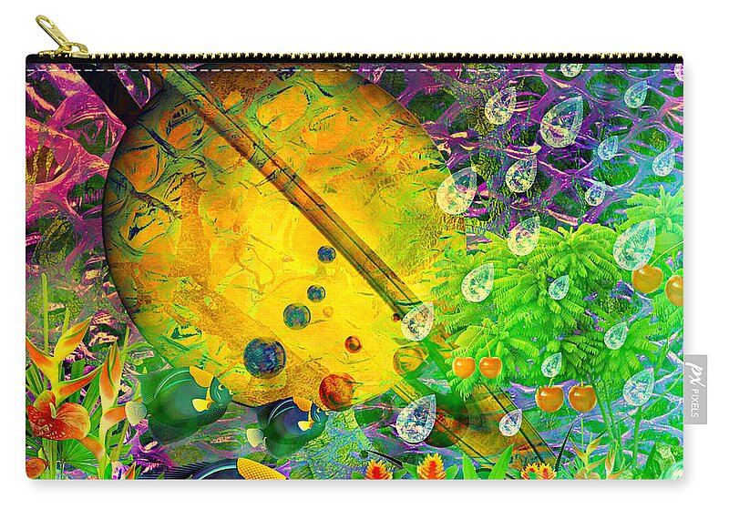 Fantasy Zip Pouch featuring the mixed media The View From A Moon by Ally White