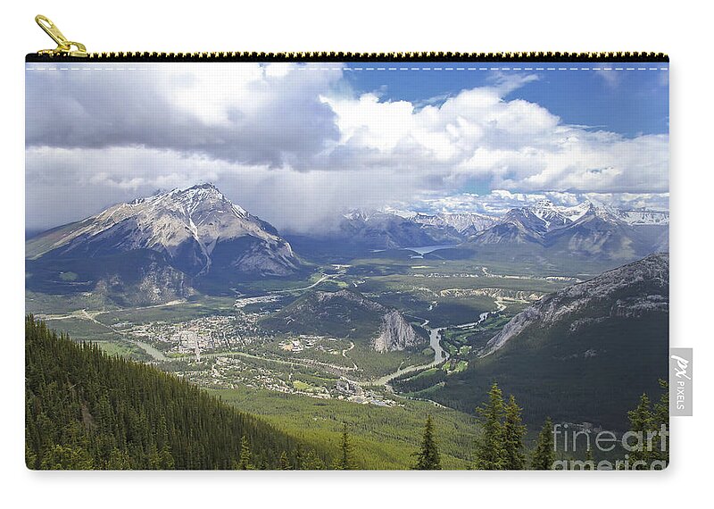 Landscape Zip Pouch featuring the photograph The View from the Top of Sulphur Mountain by Teresa Zieba