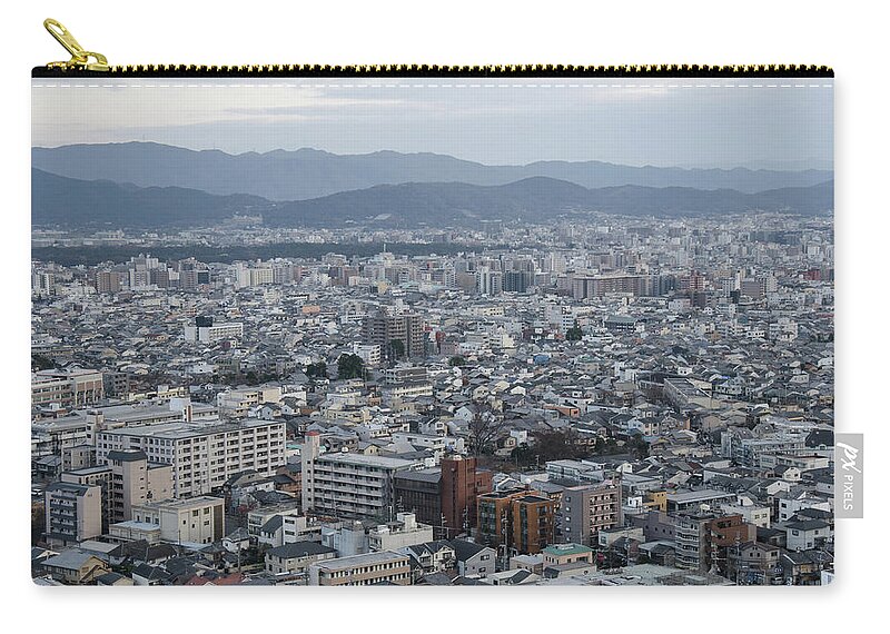 Tranquility Zip Pouch featuring the photograph The View Of Kyoto City by Kaoru Hayashi