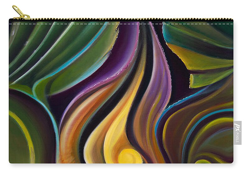Flora Zip Pouch featuring the painting The Visitor I by Claudia Goodell