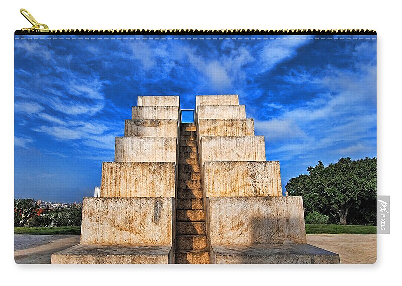 Israel Zip Pouch featuring the photograph The white city by Ron Shoshani