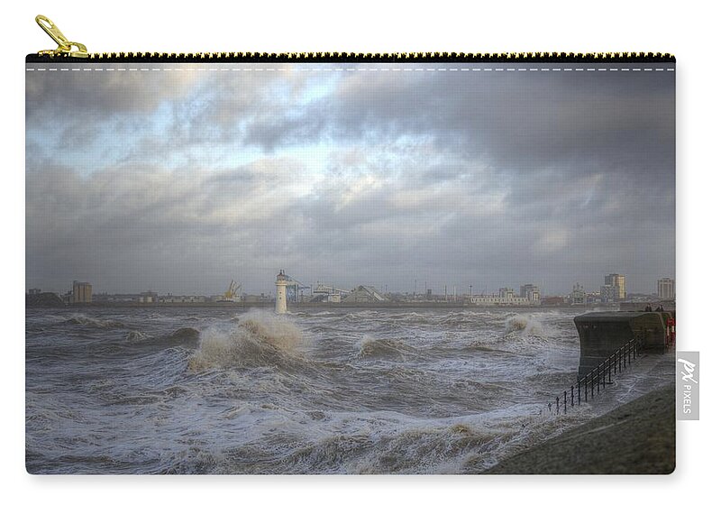 Lighthouse Carry-all Pouch featuring the photograph The Wild Mersey 2 by Spikey Mouse Photography