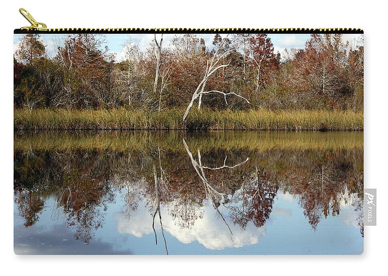 Lake Zip Pouch featuring the photograph The Winter Tree by Debra Forand