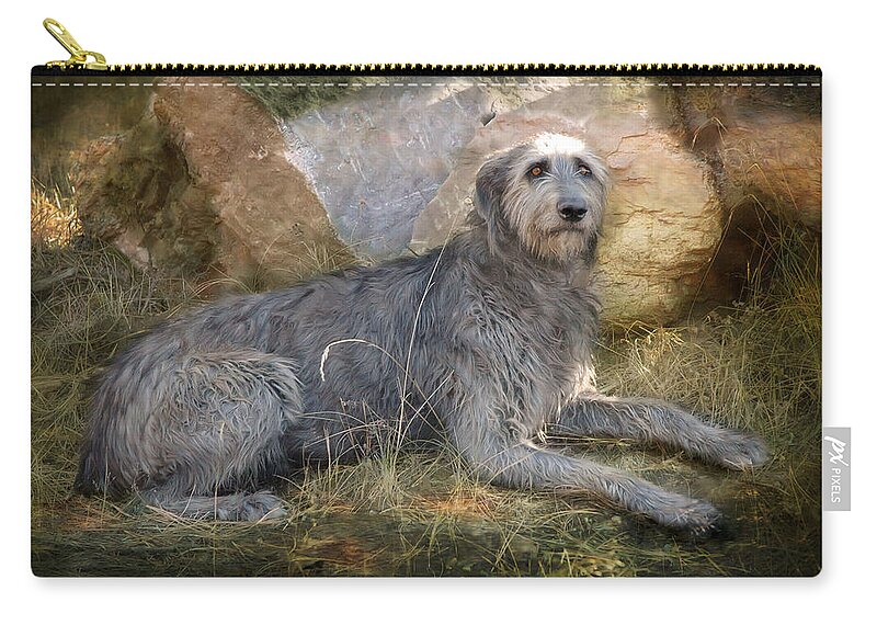 Dogs Zip Pouch featuring the photograph The Wolfhound by Fran J Scott