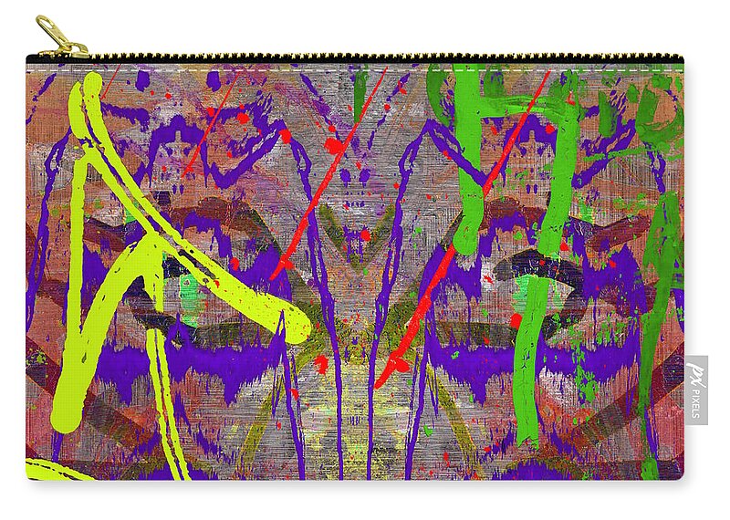 Abstract Zip Pouch featuring the digital art The Writing On The Wall 14 by Tim Allen