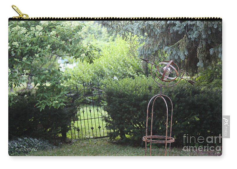 Wroght-iron Zip Pouch featuring the photograph The Wrought Iron Gate by Yvonne Wright