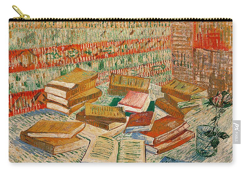 Book Zip Pouch featuring the painting The Yellow Books by Vincent Van Gogh