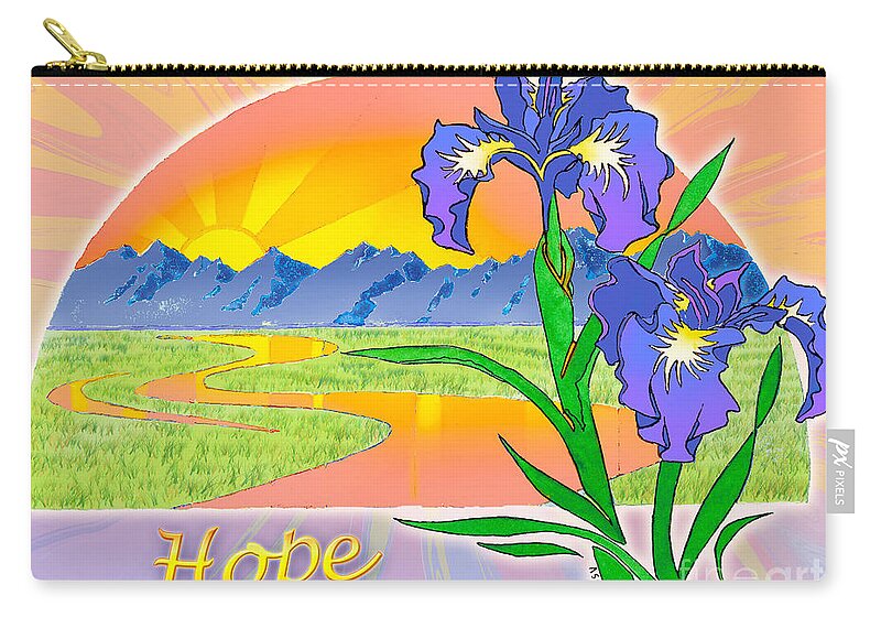 Themes Of The Heart-hope Zip Pouch featuring the painting Themes of the Heart-Hope by Teresa Ascone