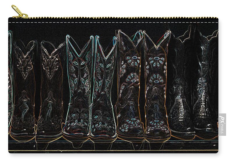 Southwestern Zip Pouch featuring the digital art These Boots Are Made For Walking 2 by Jani Freimann
