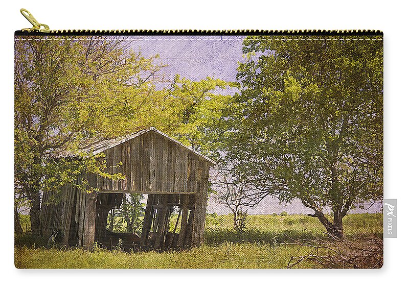 Abandoned Zip Pouch featuring the photograph This Old Barn by Joan Carroll