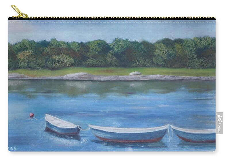 Maine Carry-all Pouch featuring the pastel Three Dories by Carol Corliss