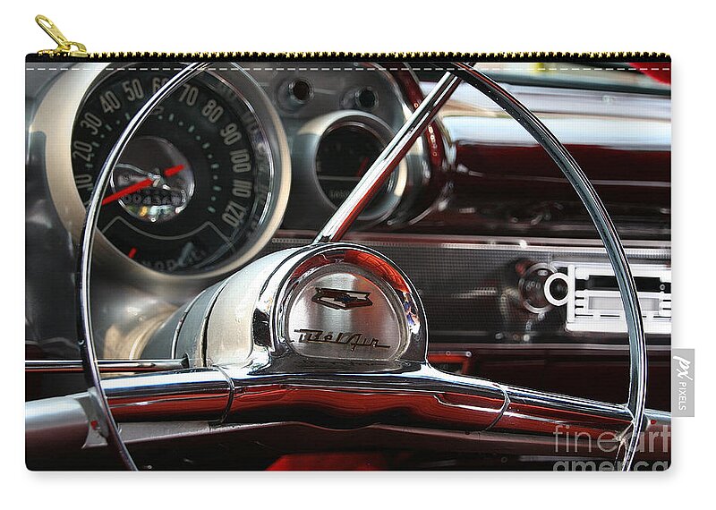 Automobile Zip Pouch featuring the photograph Three On The Tree by Susan Herber