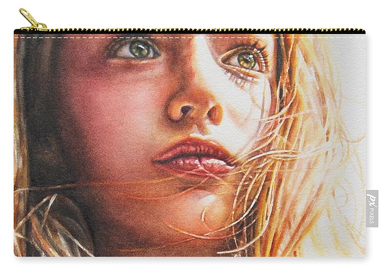 Designer Zip Pouch featuring the painting Through the Eyes of a Child by Tracy Male