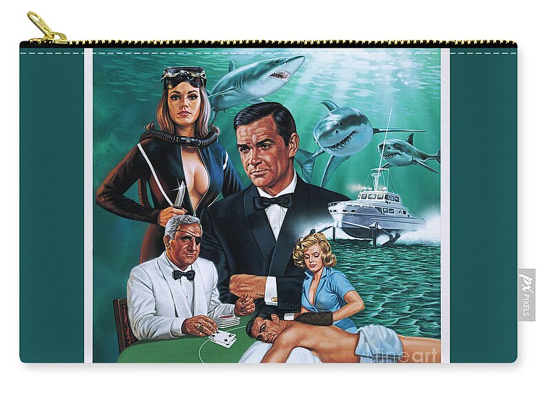 Portrait Zip Pouch featuring the painting Thunderball by Dick Bobnick
