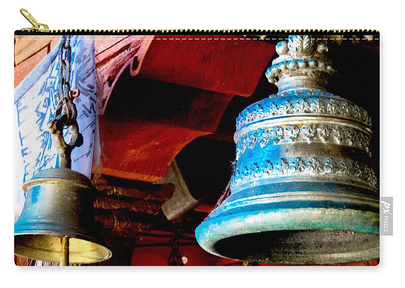 Bells Zip Pouch featuring the photograph Tibetan Bells by Greg Fortier