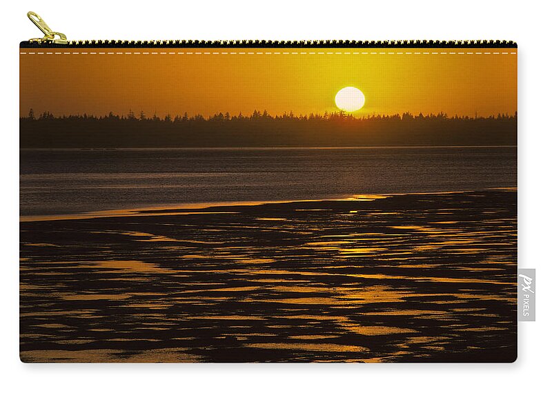Background Zip Pouch featuring the photograph Tidal Pattern at Sunset by Jeff Goulden