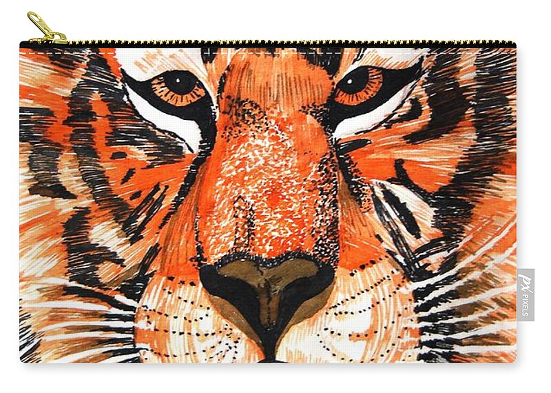 Tiger Zip Pouch featuring the photograph Tiger by Angela Murray