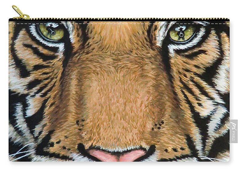 Tiger Zip Pouch featuring the painting Tiger's Last Roar by Nicole Zeug