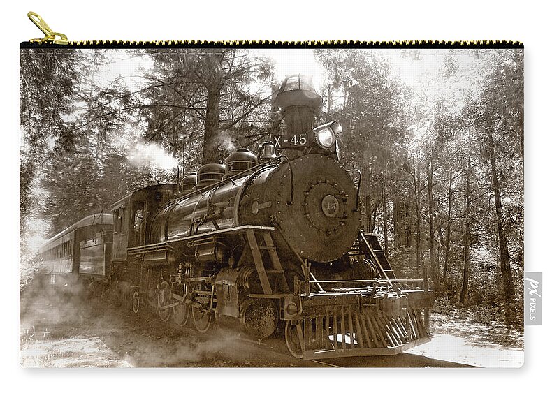 Locomotive Zip Pouch featuring the photograph Time Traveler by Donna Blackhall