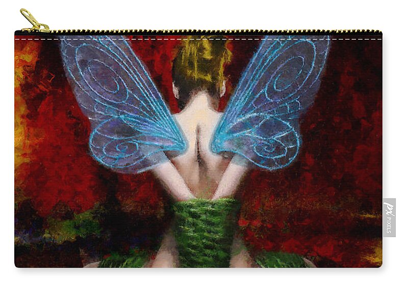 Tink Zip Pouch featuring the painting Tink's Fetish by Christopher Lane