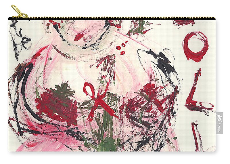 Snowman Zip Pouch featuring the painting 'Tis The Season by Molly Picklesimer