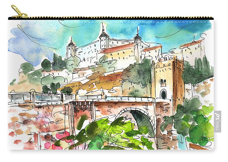 Travel Carry-all Pouch featuring the painting Toledo 01 by Miki De Goodaboom
