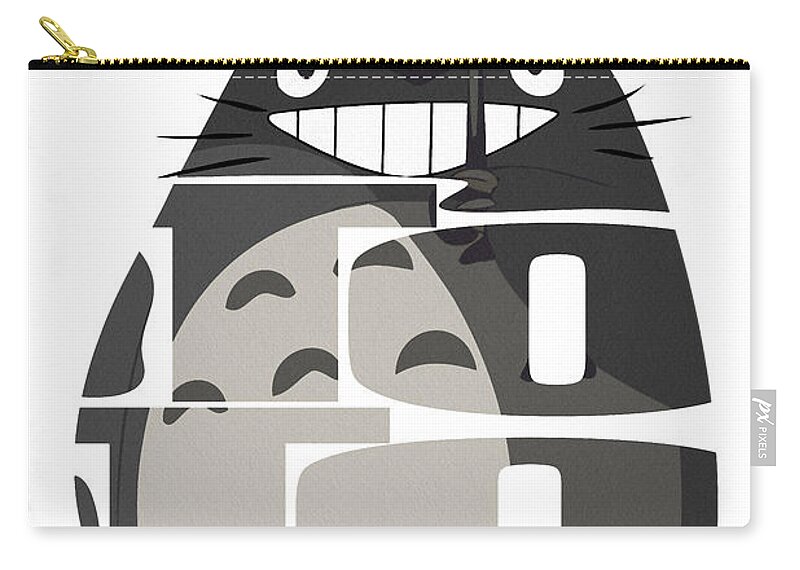 Totoro Zip Pouch featuring the digital art Tonari no Totoro - My Neighbor Totoro by Inspirowl Design