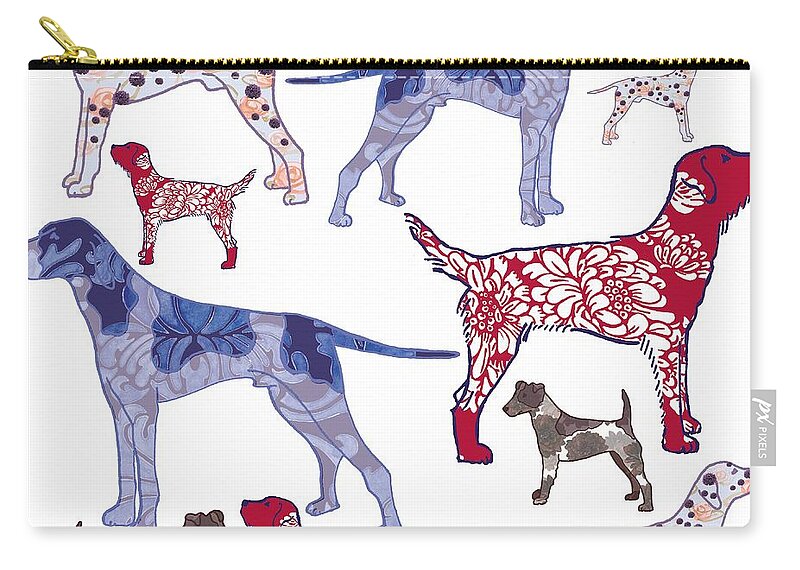 Dog Zip Pouch featuring the digital art Top dogs by Sarah Hough