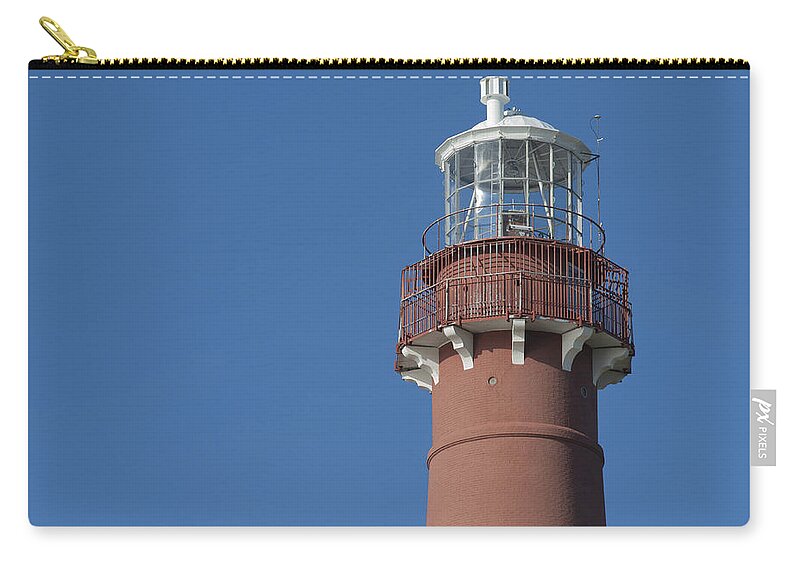 Top Of Old Barney Barnegat Lighthouse Zip Pouch featuring the photograph Top of Old Barney Barnegat Lighthouse by Terry DeLuco