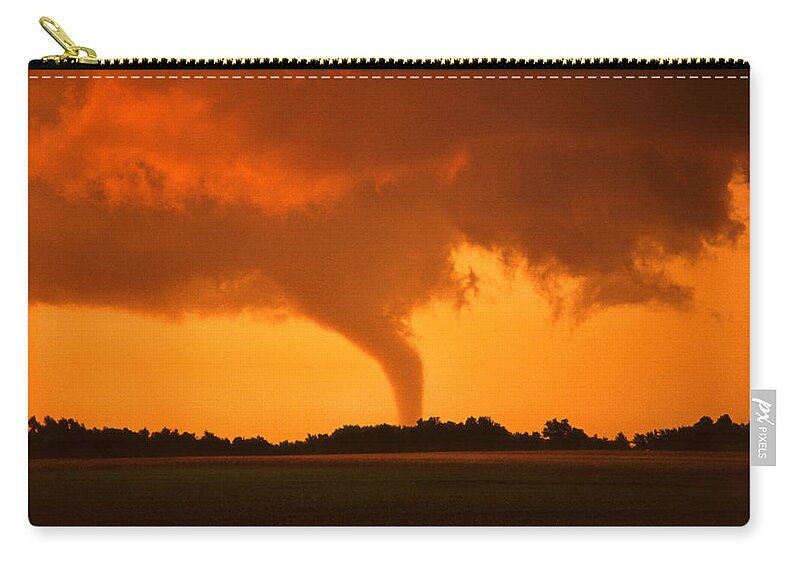 Tornado Zip Pouch featuring the photograph Tornado Sunset by Jason Politte